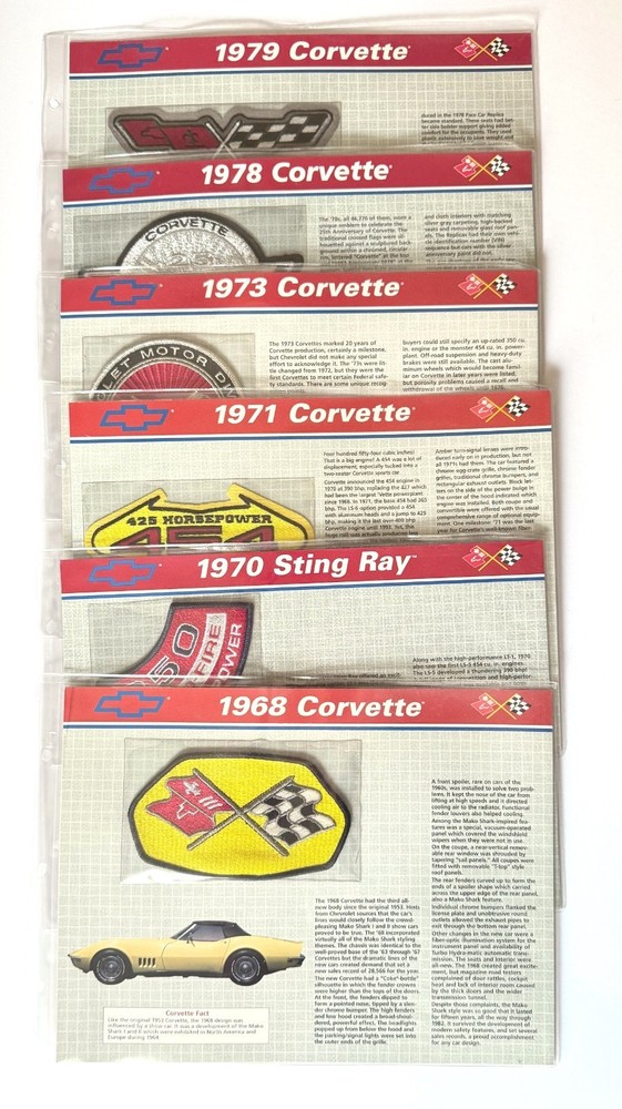 OFFICIAL CORVETTE PATCH COLLECTION 1953-2003 WILLABEE & WARD - SEE DESCRIPTION