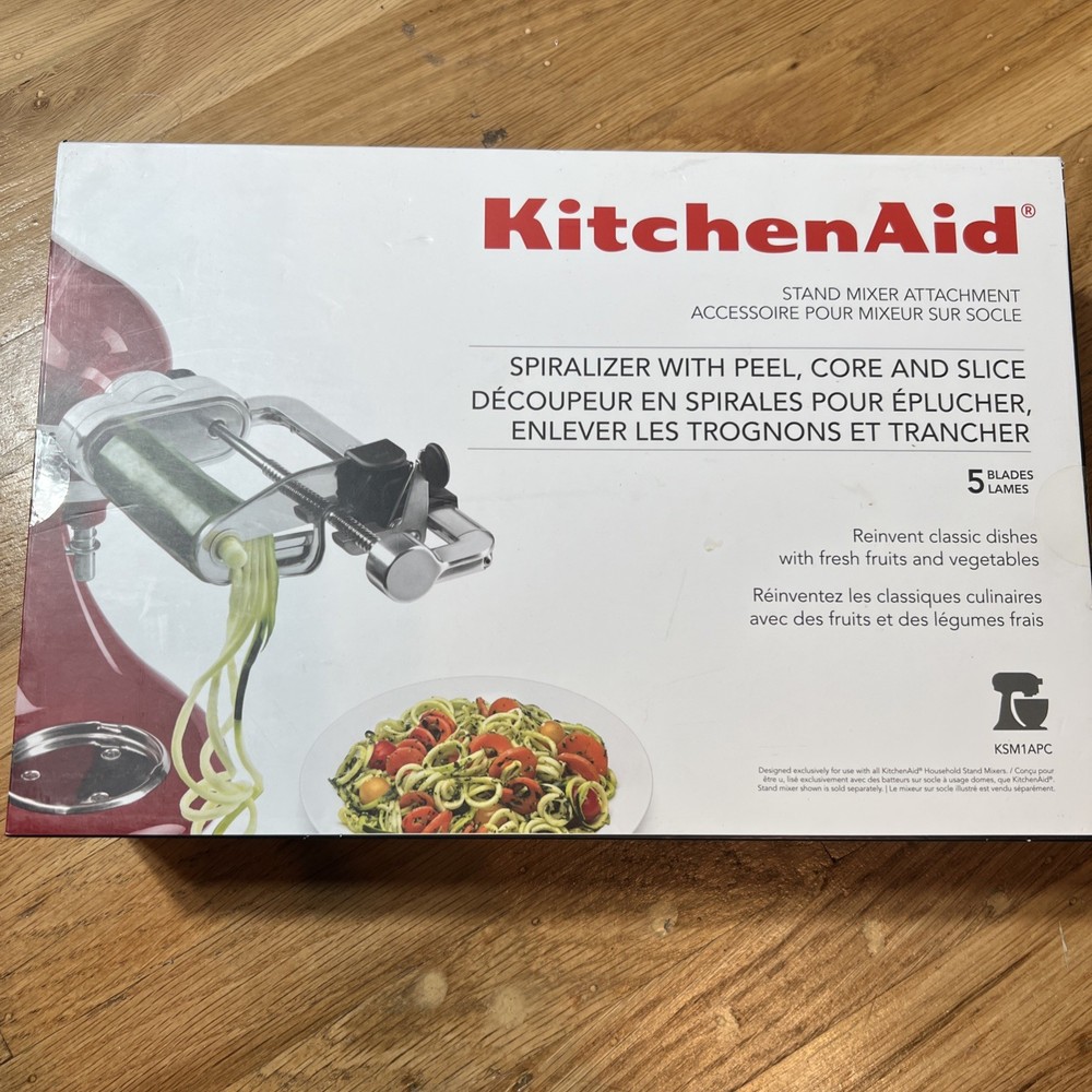 KitchenAid 5- Blade Spiralizer Peel Core Slice Attachments New KSM1APC