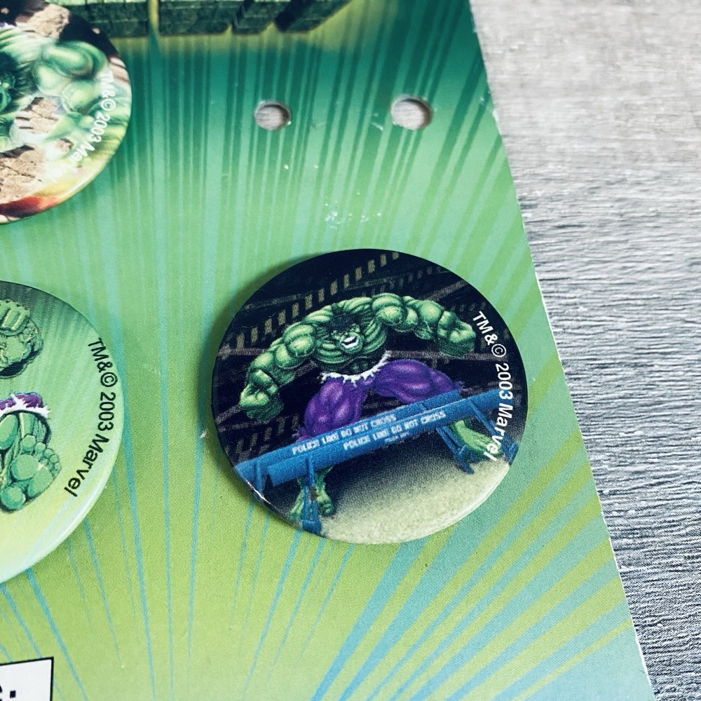 Vintage 2003 THE INCREDIBLE HULK 3 BUTTON Pin SET MARVEL