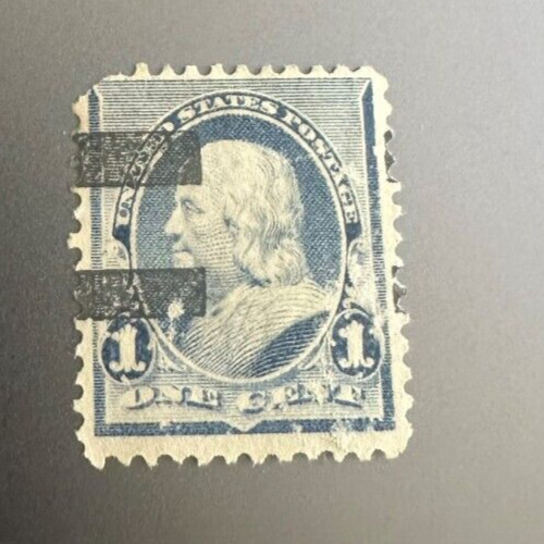 1890-93 Gray Blue 1 Cent Benjamin Franklin #219 (FF)