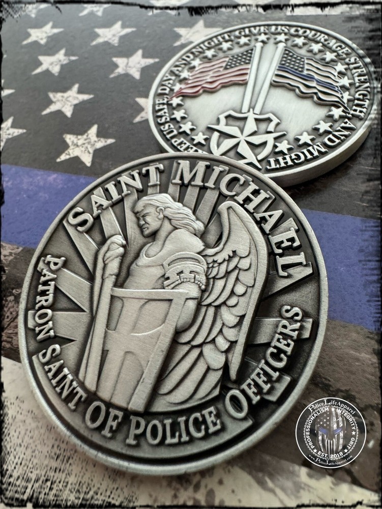 Blue Line St. Michael Challenge Coin