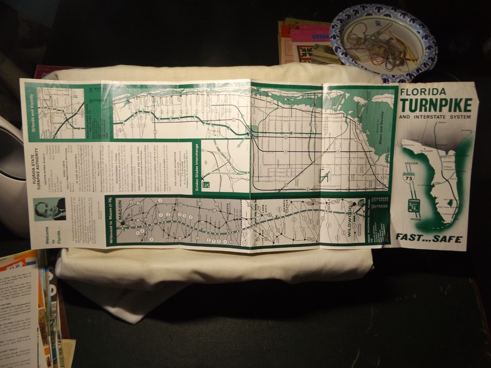 FLORIDA TURNPIKE and Interstate System 1966 Map / Brochure