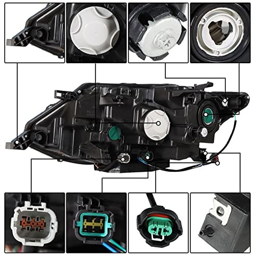 LH & RH Headlight Halogen Left and Right Side Headlamp Assembly Replacement