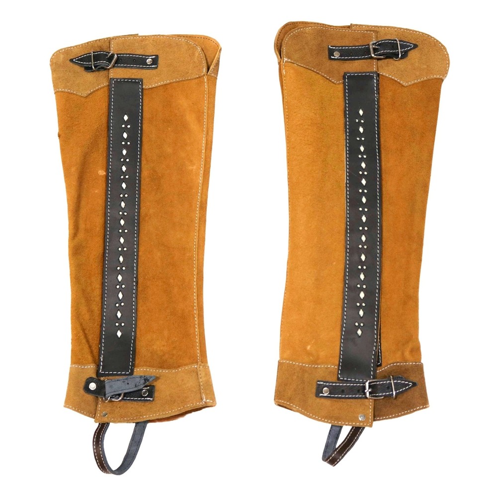 Charros Gamuza Polainas Tan Miel Half Chaps