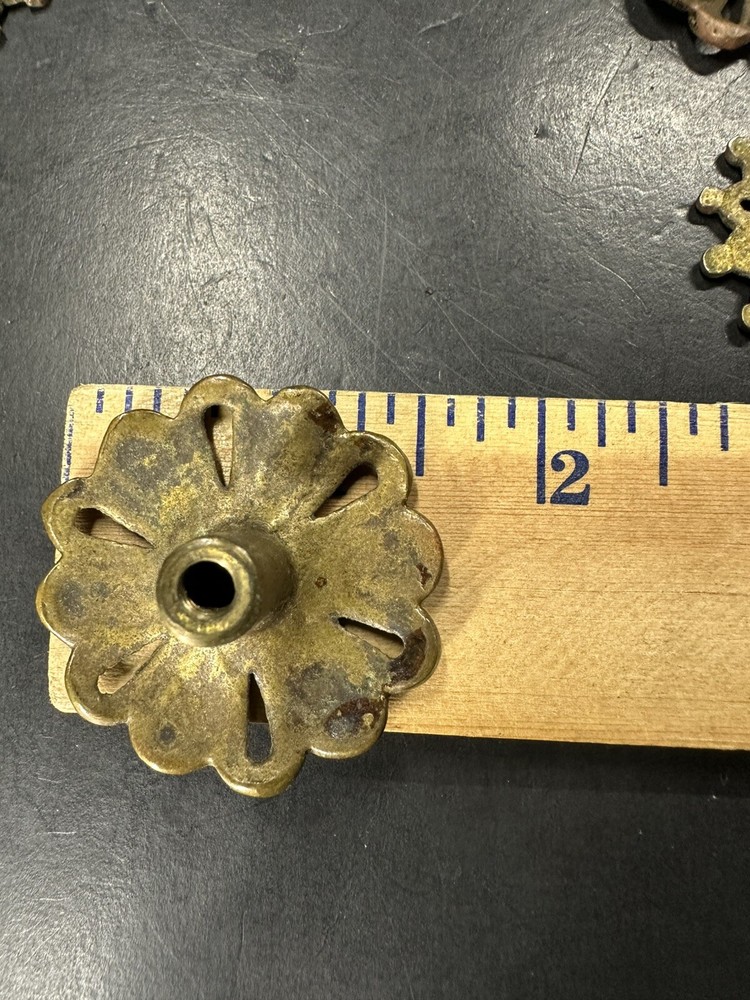 Vintage Brass Pull Handles Flower Ornate