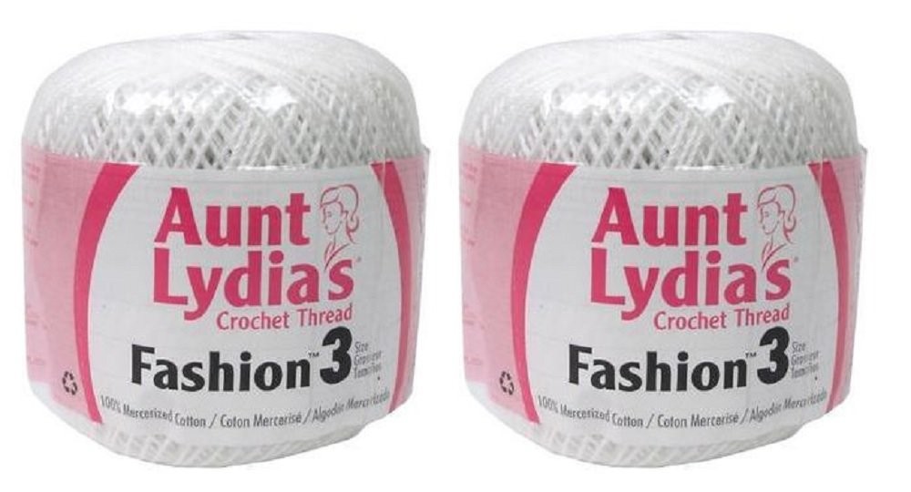 Crochet Thread - Size 3 - (2-Pack) White
