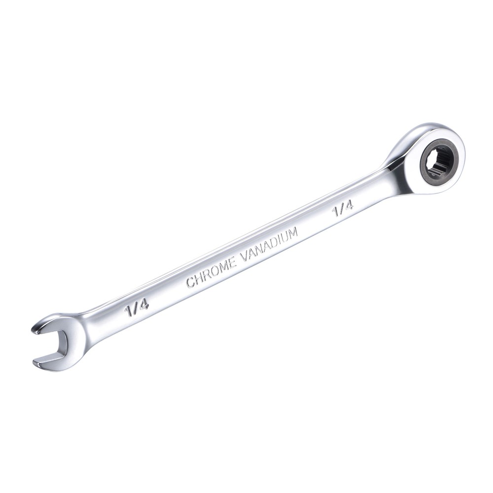 1/4" Ratcheting Combination Wrench SAE 72 Teeth 12 Point Box Ended Tool