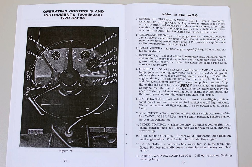 Ji Case 470 570 Tractor Owners Operators Manual Maintenance Controls