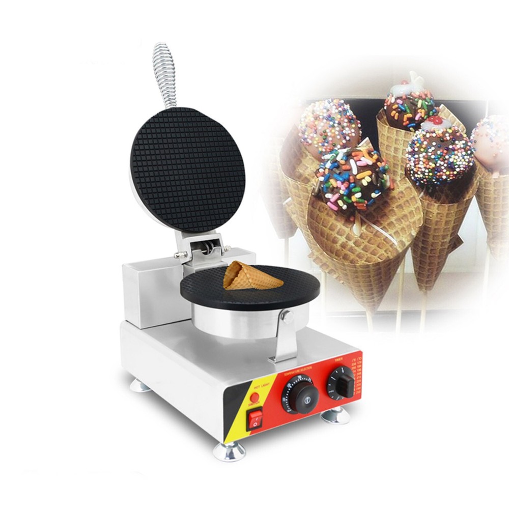 110V Ice Cream Cone Maker Machine Commercial Electric Nonstick Egg Roll Maker