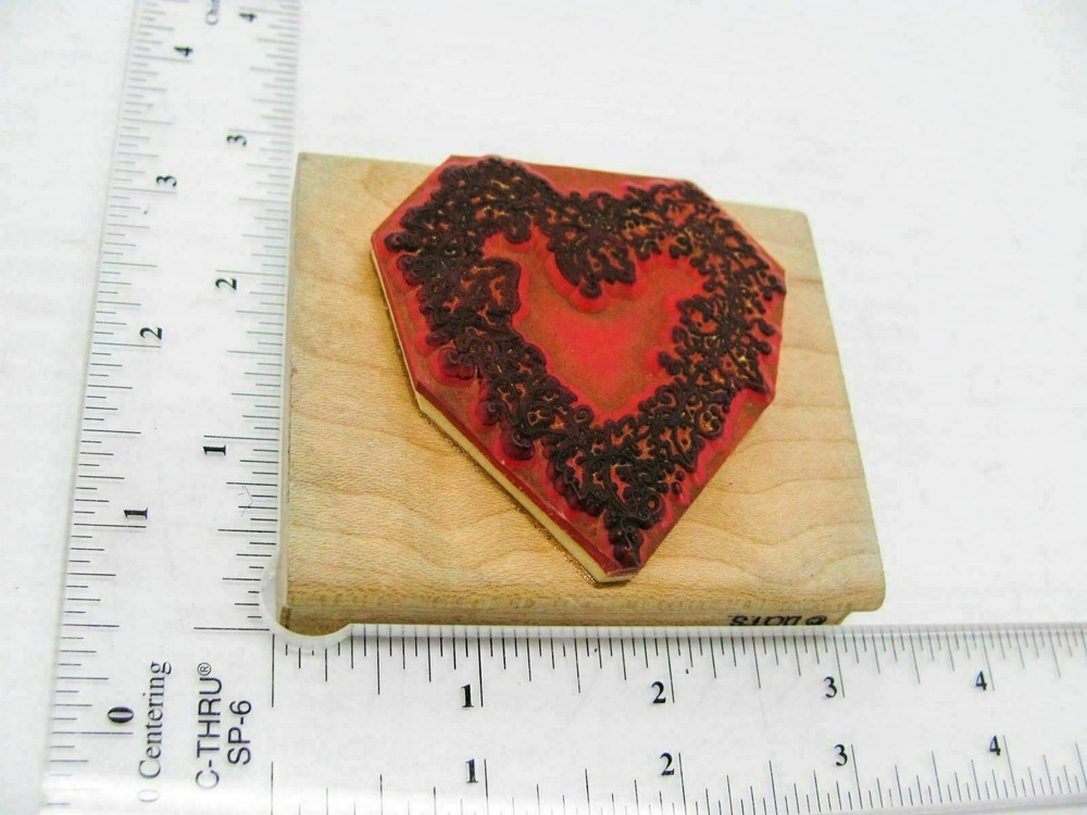 Wreath Heart Rubber Stamp - Stamp Set A23