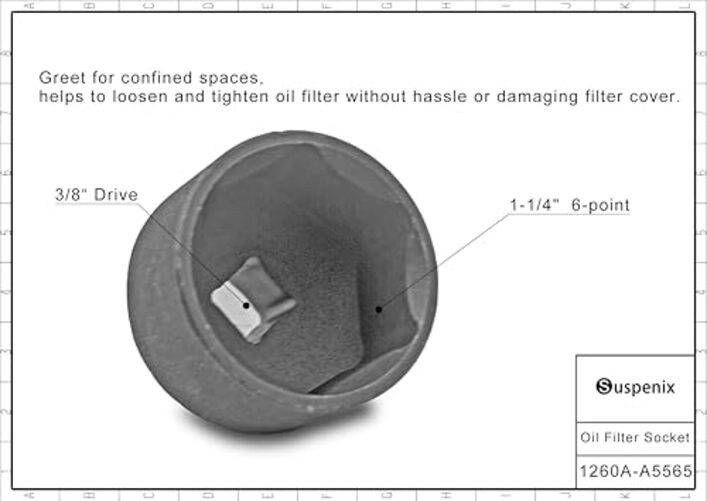 Oil Filter Wrench Socket, Oil Filter Cap Removal Tool Compatible with Chevy