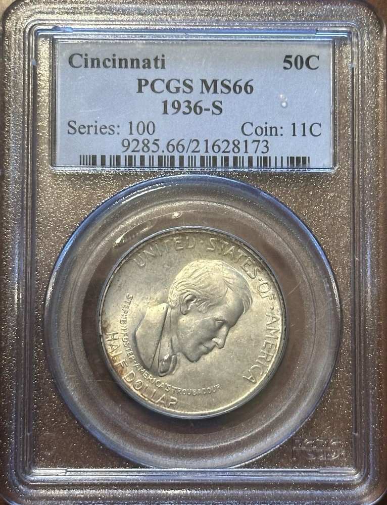 1936-S Cincinnati Half 50c - PCGS MS66