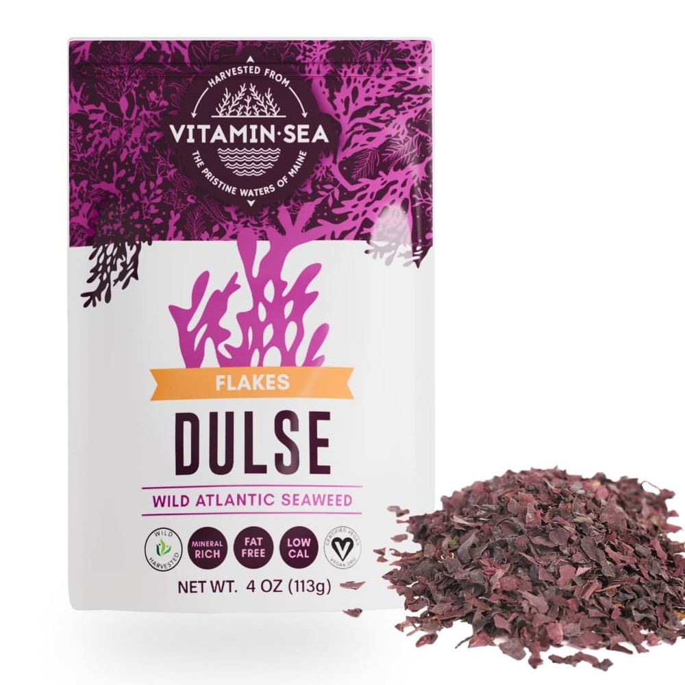 VITAMINSEA Dulse Seaweed Flakes 4oz Wild North Atlantic Thyroid Support