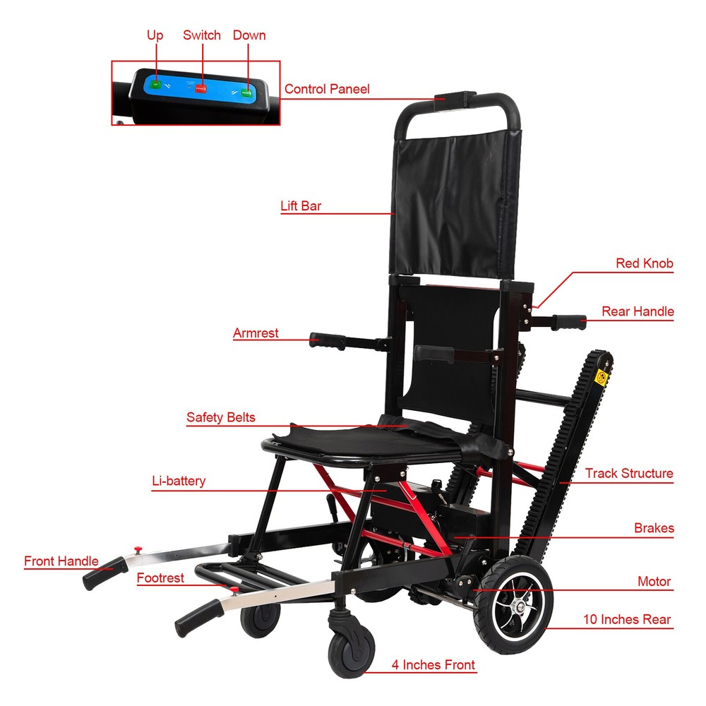 Foldable/Portable Motorized Climbing Wheelchair Stair Lifting Chair Elevator