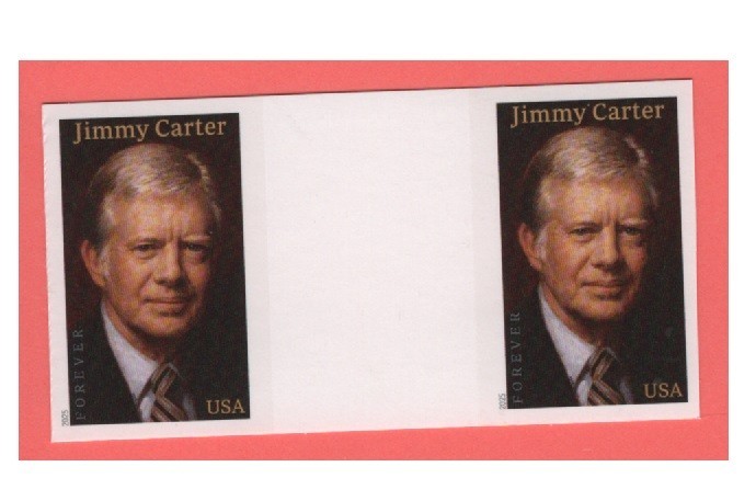 Jimmy Carter Imperf Press Sheet Vertical Gutter Pair Scott #6043a NDC