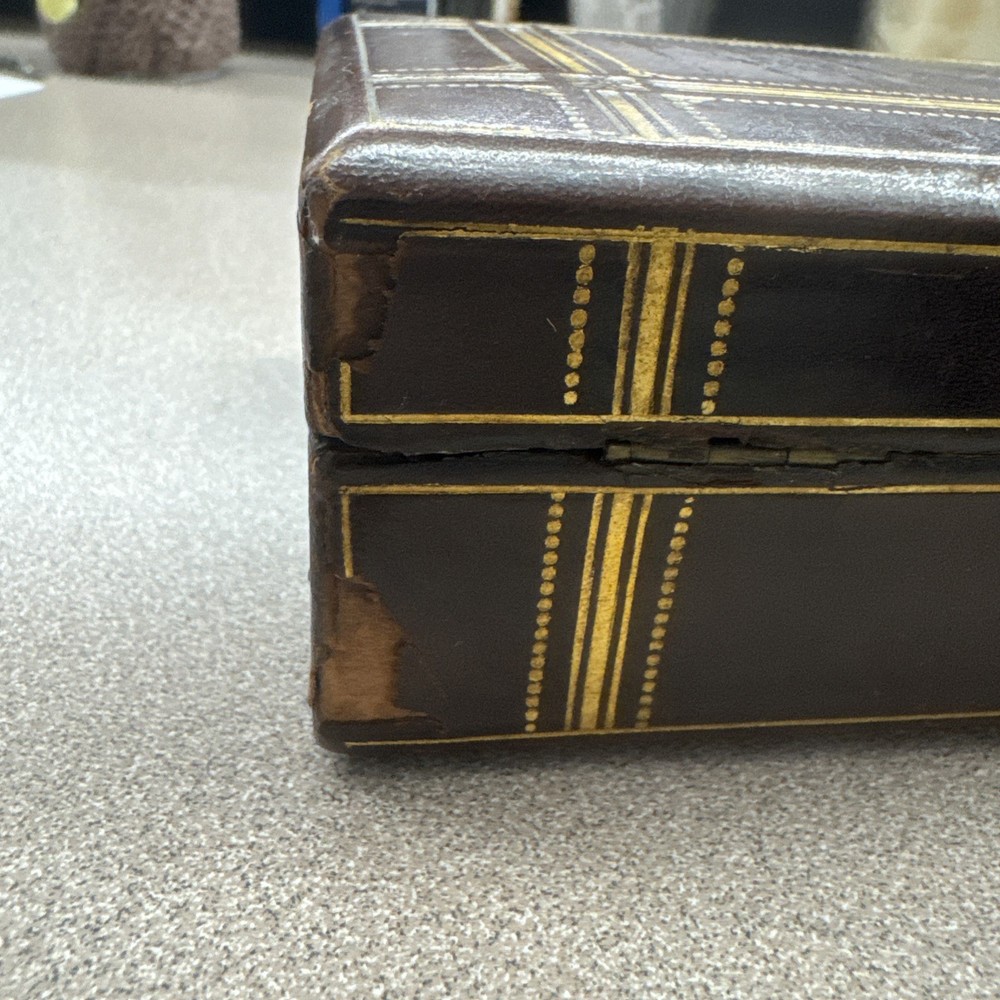 Tiffany & Co. Leather Tooled Desk/Cigarette Box Brown