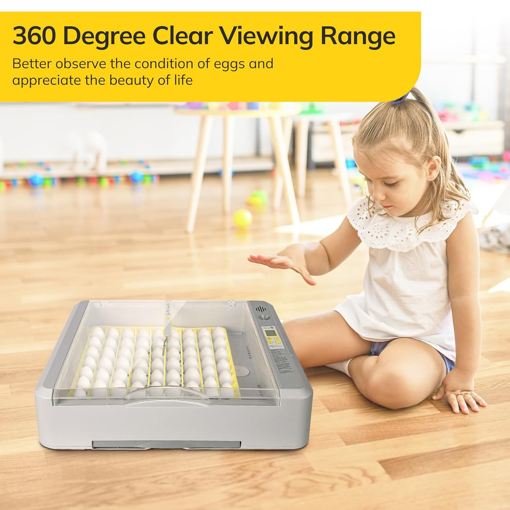36-60 Egg Incubator with Automatic Egg Turning and Humidity Control, Chicken Egg