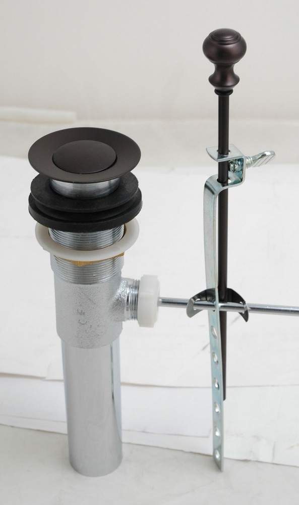 Lavatory Drain Brass Pop-Up Drain Assembly with Pull out & Overflow Matte Black