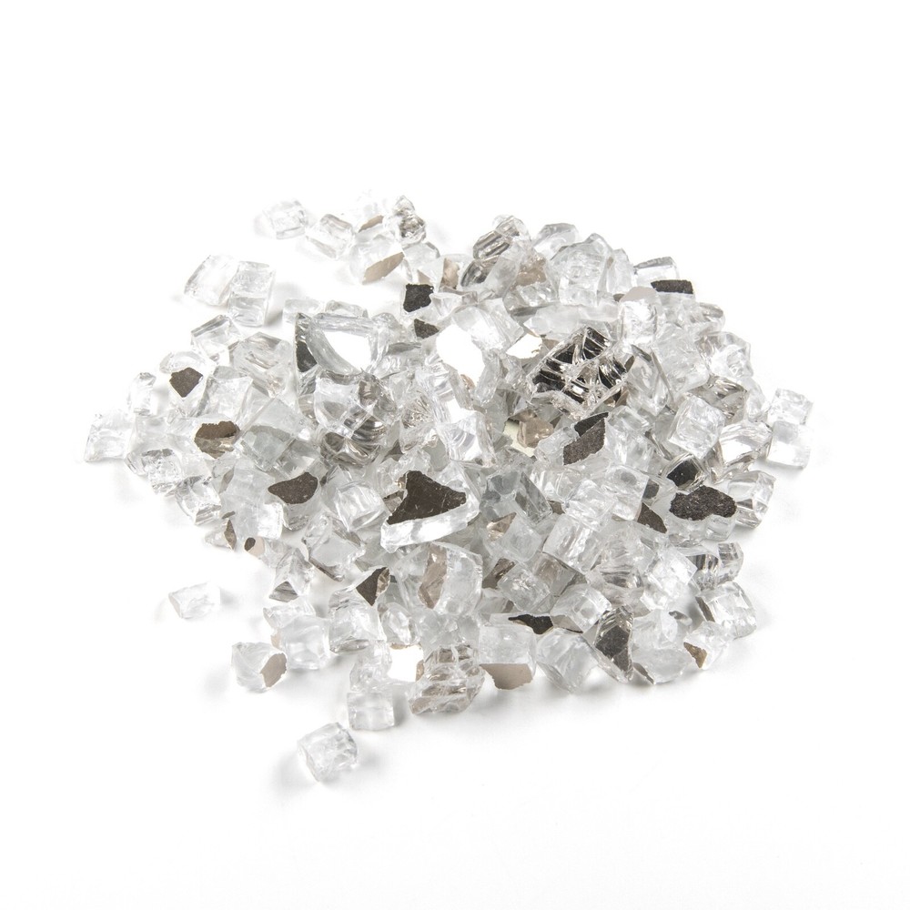 Sparkling Clear Ice 1/2" Premium Reflective Fire Glass Fireplace & Fire Pit