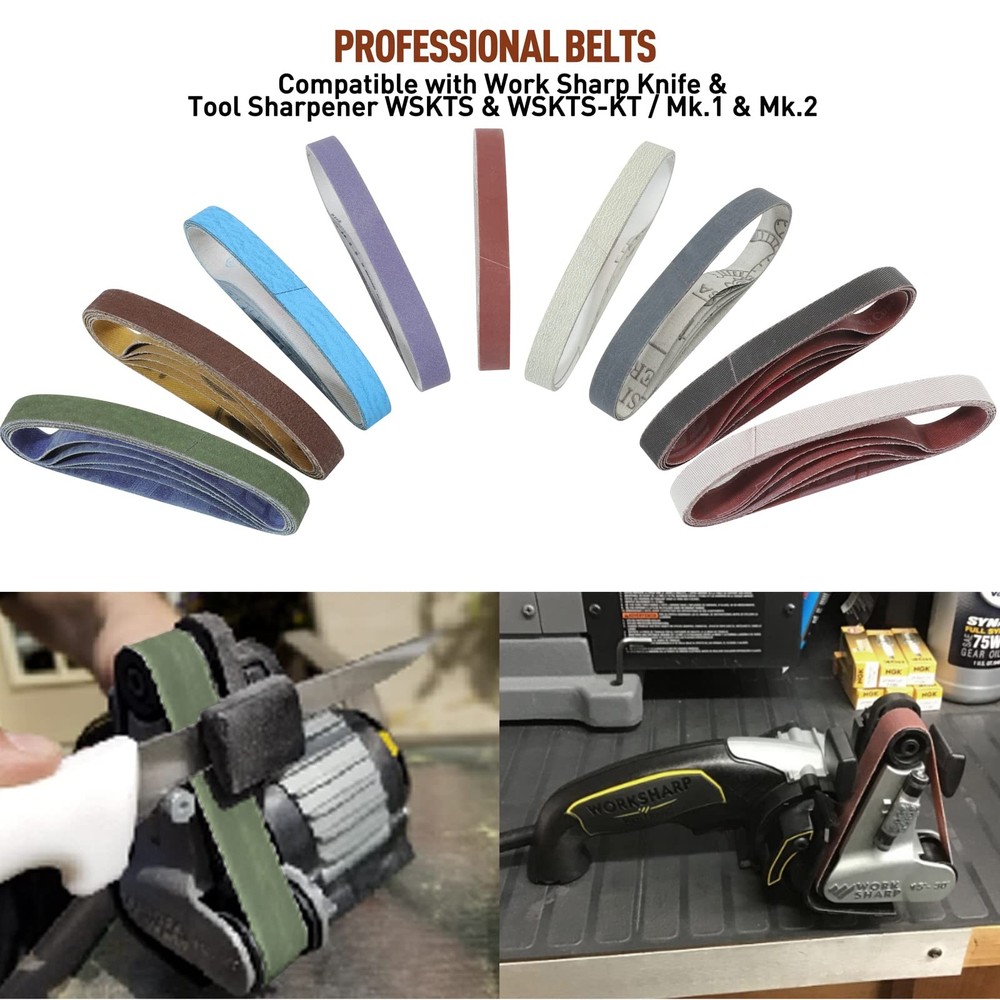 45 Pcs 1/2 x 12 Inch Replacement Belt Kit for Work Shop Tool Sharpener