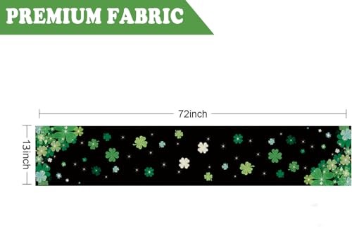 St. Patrick's Day Table Runner Shamrock Black Burlap Runner Table Decorations