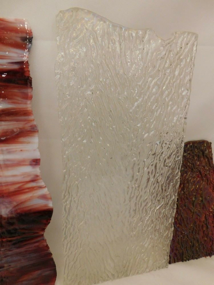 ART GLASS SCRAPS 4 PIECES APPROX 4 LBS TEXTURED