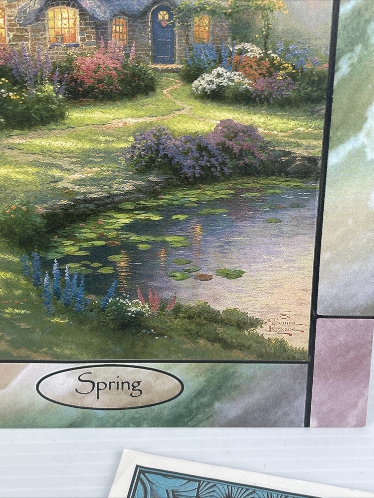 Thomas Kinkade Stained Glass Clock Collection Glass Panel - Spring