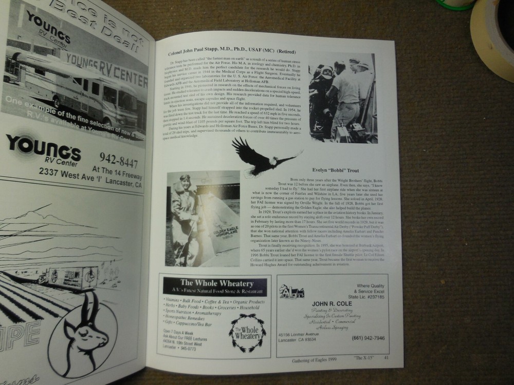 Vintage 1999 Flight Test Historical Foundation Gathering of Eagles Program