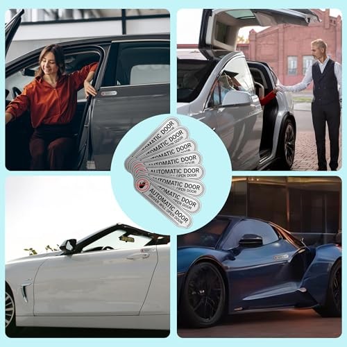 8PCS Automatic Door Driver Will Open Sign Stickers, Durable Waterproof Brushed