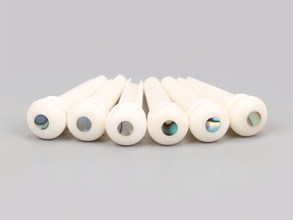 6x Bone Guitar Bridge Pin String Peg Abalone shell Dot Luthier nut saddle