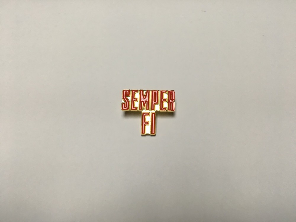 USMC SEMPER FI TEXT HAT PIN MEASURES 7/8TH'S INCHES
