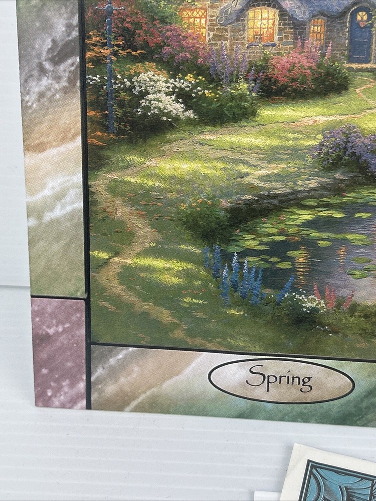 Thomas Kinkade Stained Glass Clock Collection Glass Panel - Spring