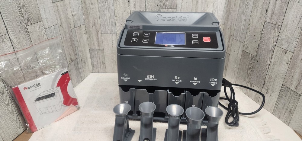 Cassida C300 Professional USD Coin Sorter with 5 Wrapper Roller Set 300/mi💥Read