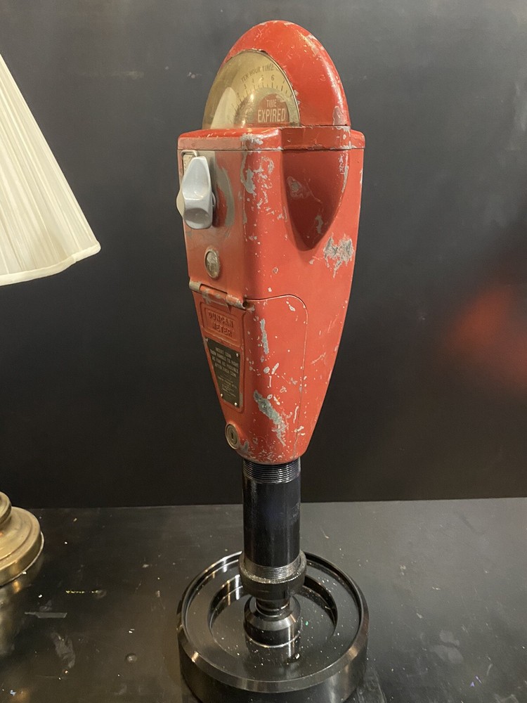 Vintage Red Duncan 60 Parking Meter And Key, Working
