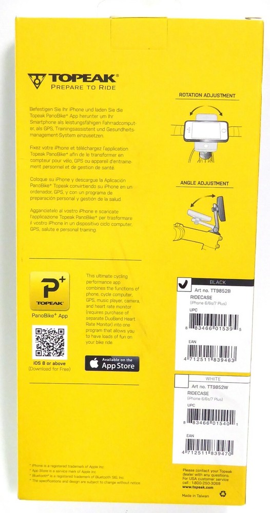 Topeak, RideCase, with mount, Fits iPhone 6s / 6 Plus / 7