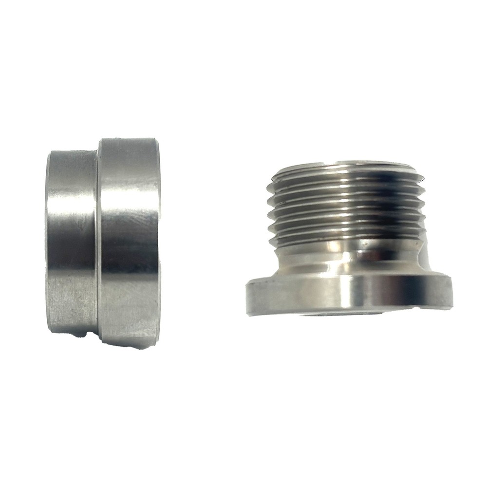 2 Pack Stainless O2 Sensor Weld-In Stepped Bung + Hex Plug Kit M18x1.5