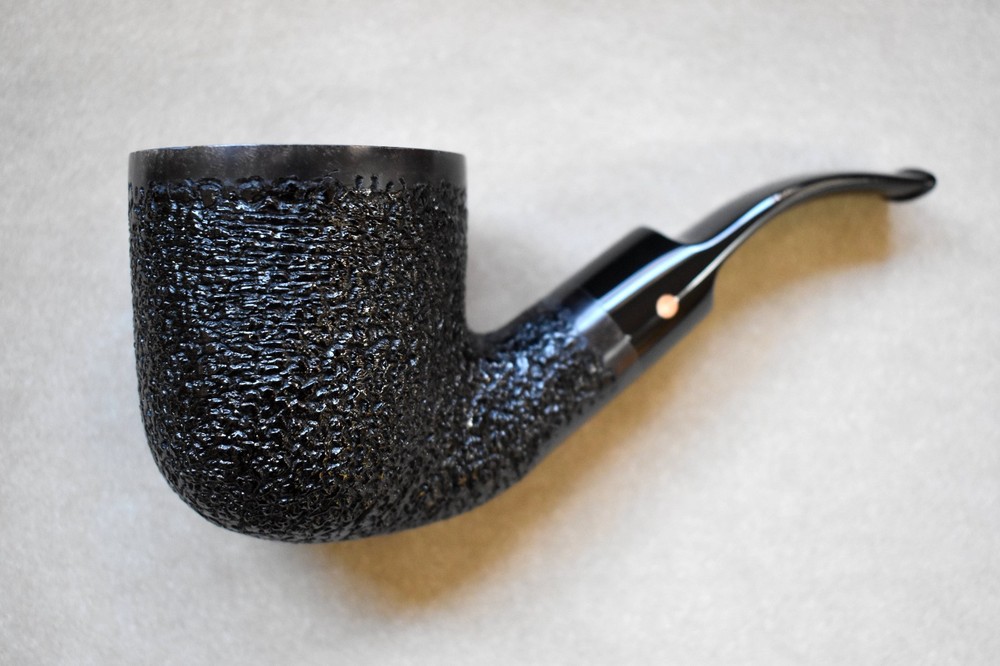 Moretti Pipe Super Magnum Black Rusticated Freehand