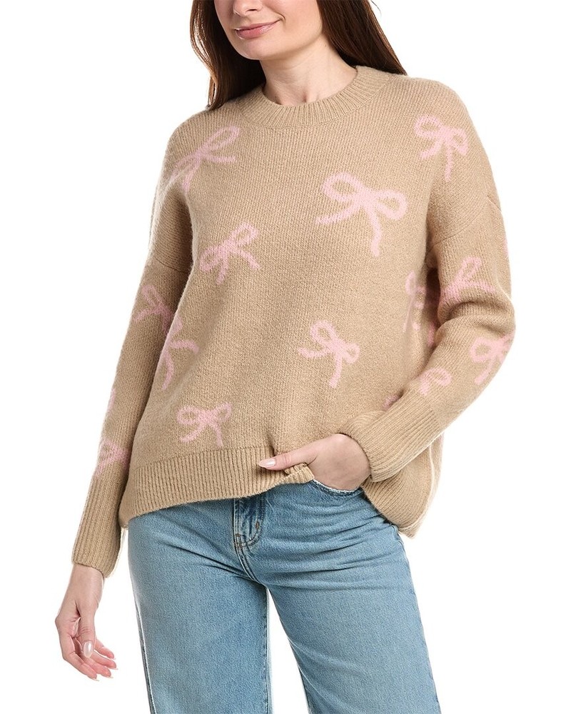 Cece Ribbon Jacquard Pullover Women's Beige Xl