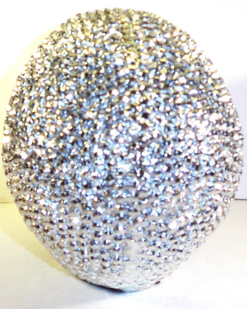 Silver Bead Skull Figurine Statue Skeleton Halloween