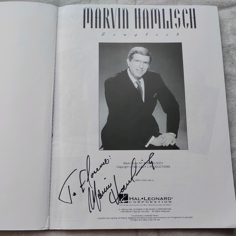 MARVIN HAMLISCH - BOOK SIGNED