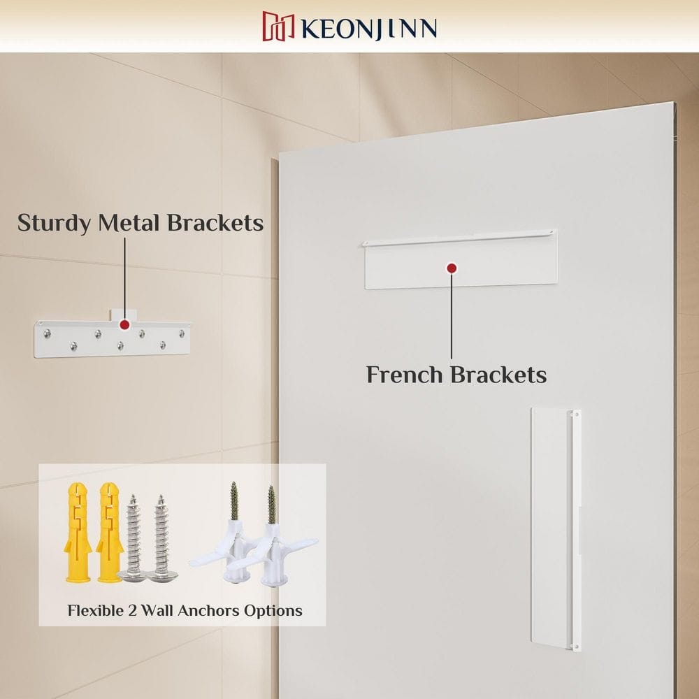 KeonJinn 24" W x 32" H Rectangular Beveled Frameless Wall Mount Bathroom Vanity