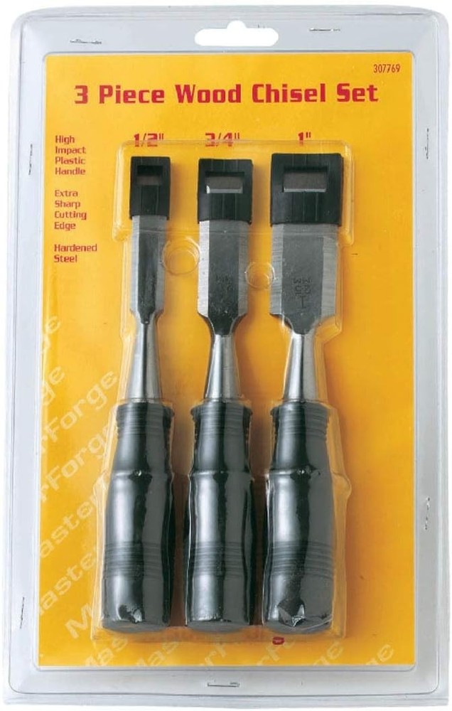 Do It Best DIB 307769 Master Forge 3 Piece Wood Chisel Set Sharp Hardened Steel