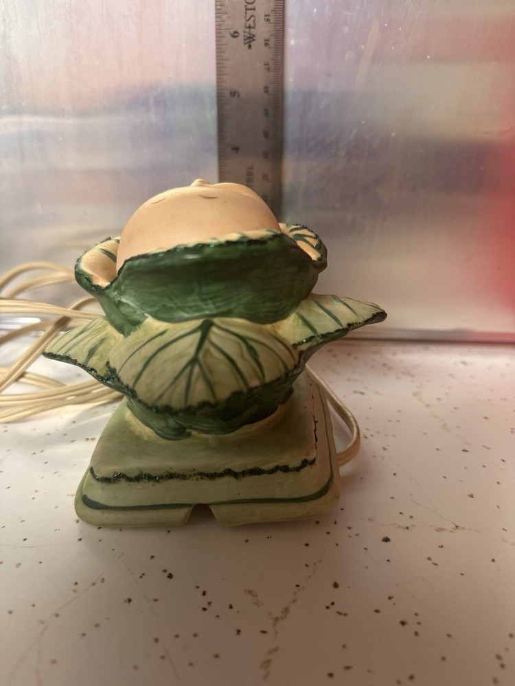Vintage 1983 Cabbage Patch Kids Ceramic Head Table Lamp Night Light