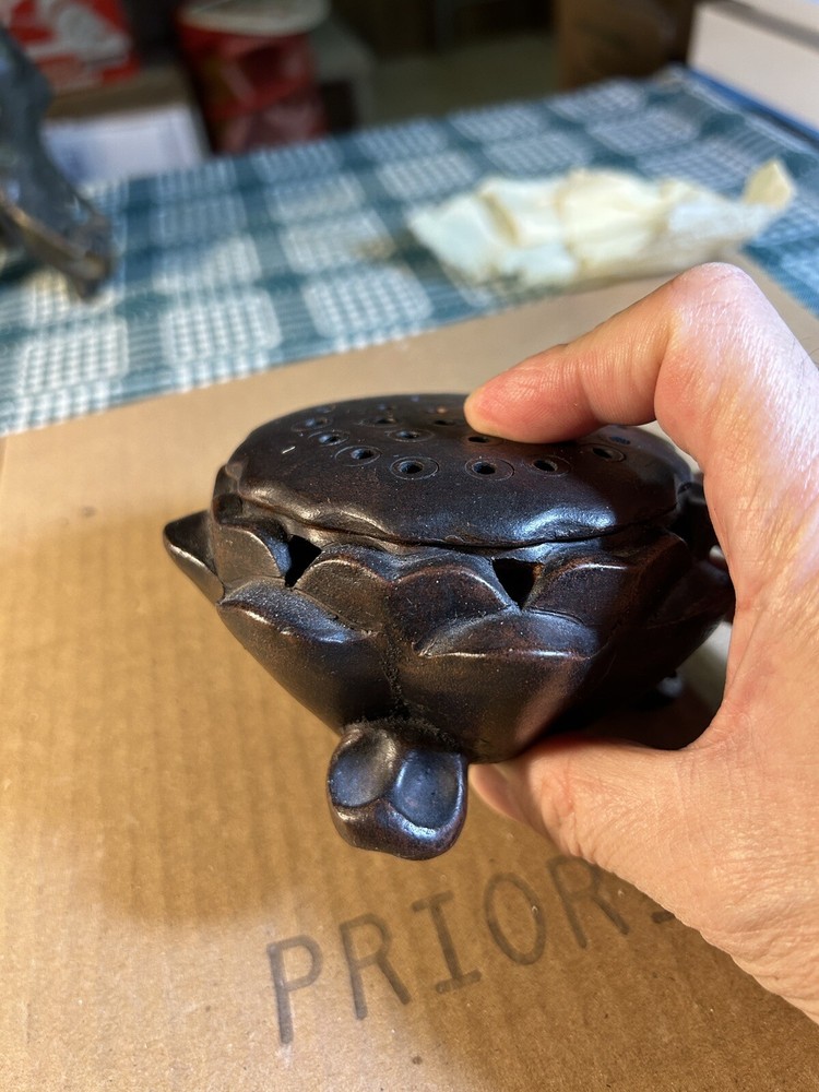 Chinese Antique Pottery Incense Burner Signed