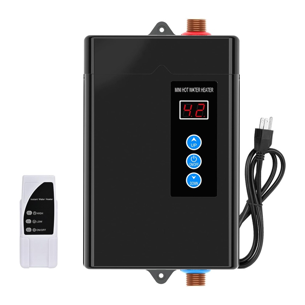 3KW Electric Tankless Water Heater, 110V High Efficiency, On-Demand Hot Water...