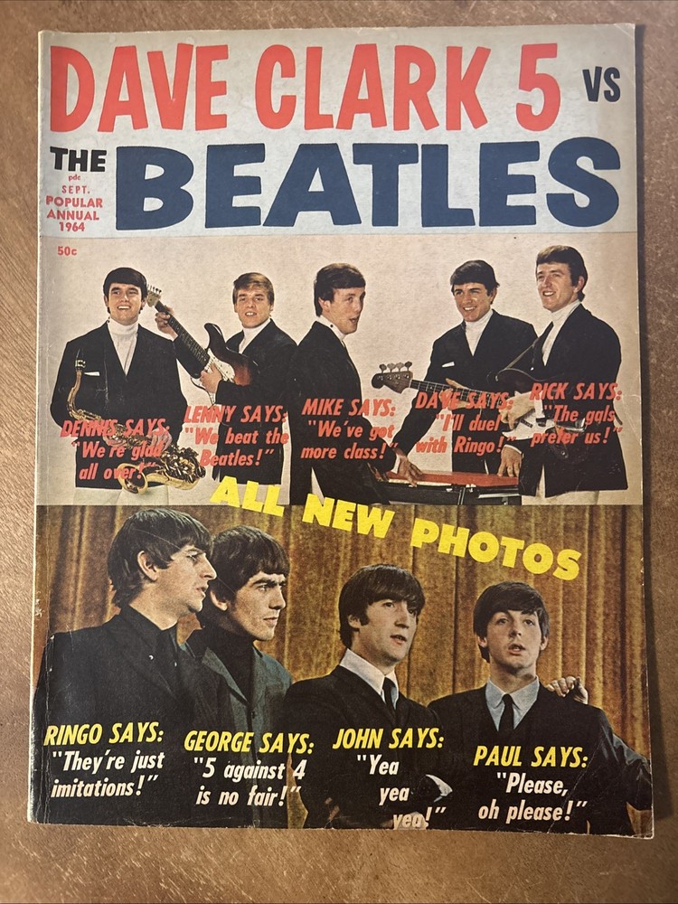 1964 Dave Clark 5 Vs The Beatles Magazine
