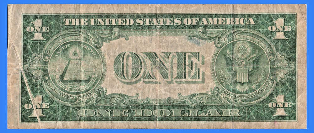 1935 $1 One Dollar Silver Certificate Double Date Gutter Fold Error, Circulated
