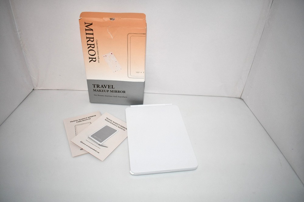 Zemmys Travel Makeup Mirror with Time & Temperature Display, Rechargeable, NWT