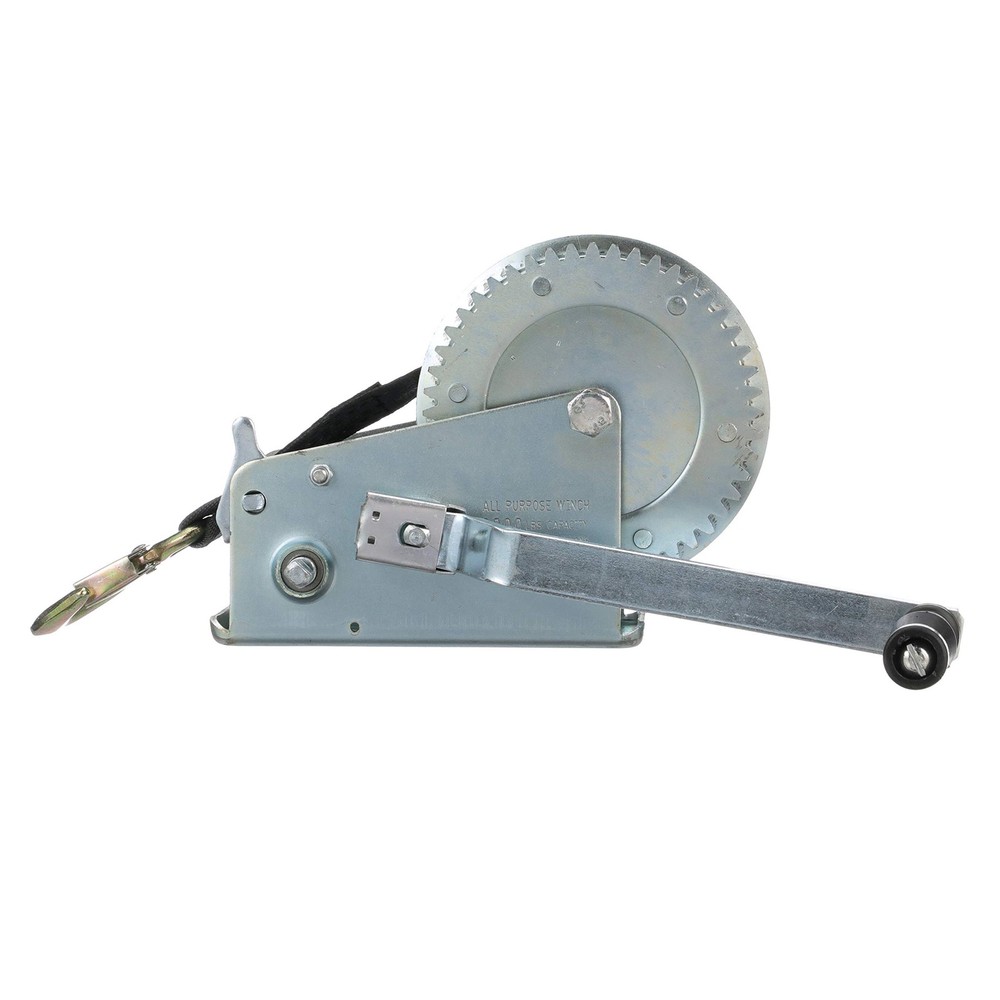 Seachoice Two Speed Trailer Winch with Strap and Hook, Max Load 2000 Lbs