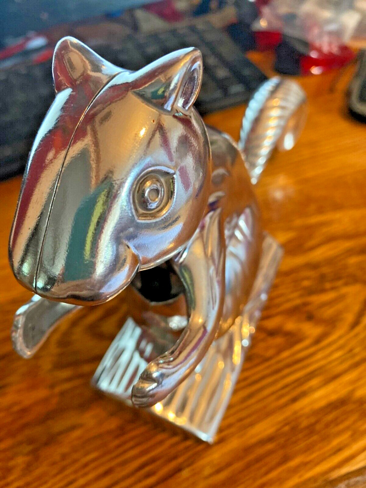 Vintage Squirrel Nutcracker Metal 6" Tall 8" Long, WORKS GREAT.